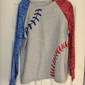 Women’s Baseball Themed Long Sleeve Shirt